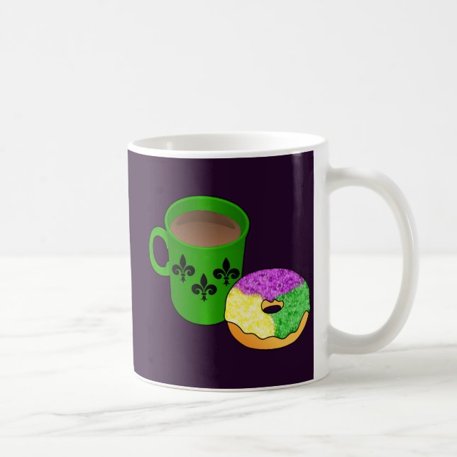 King Cake Donut and Coffee Mug (Right)