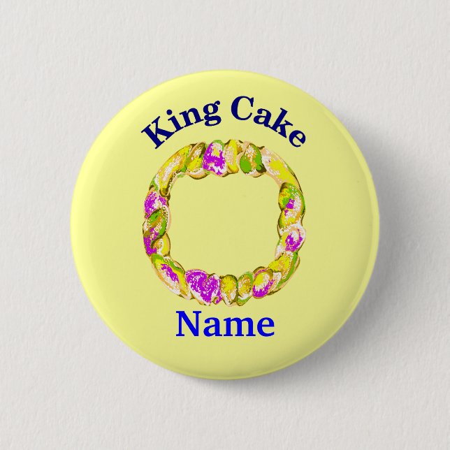 King Cake edit name Button (Front)