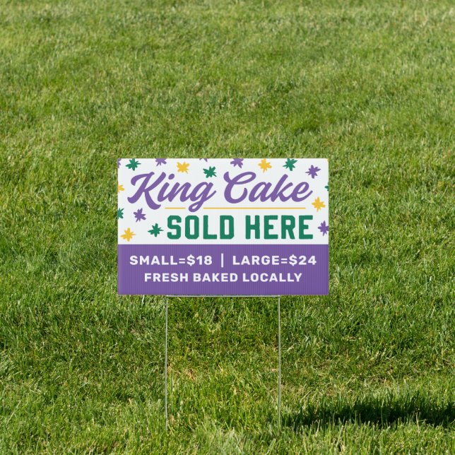 King Cake for Sale Sign (Insitu)