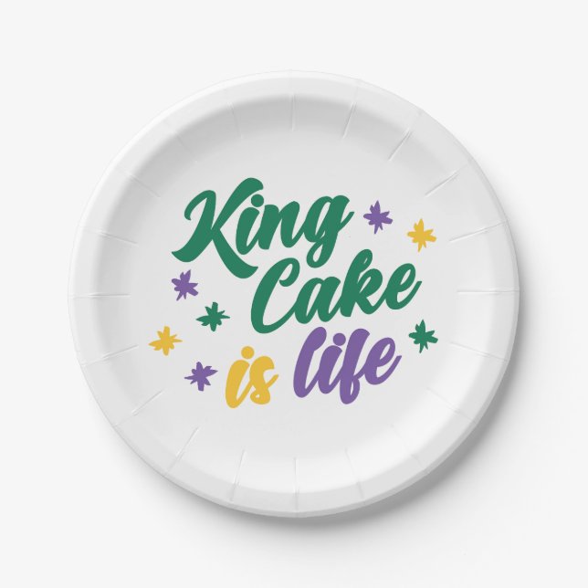 King Cake is Life Paper Plates (Front)
