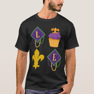 King Cake Love Mardi Gras Parade Shenanigans Carni T-Shirt