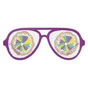 King Cake New Orleans NOLA Mardi Gras Carnival Aviator Sunglasses