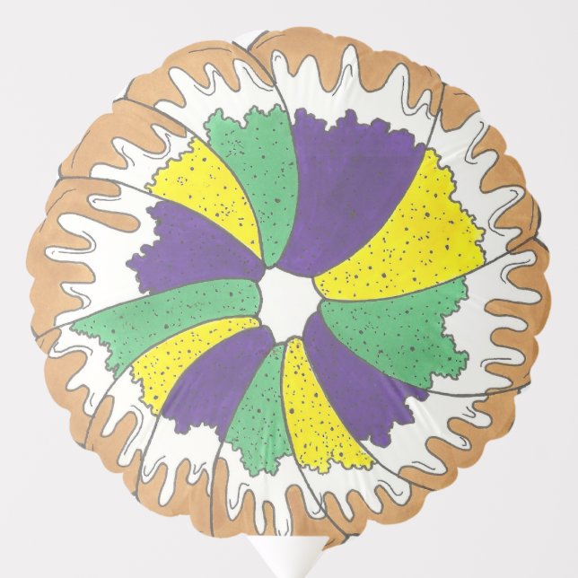 King Cake New Orleans NOLA Mardi Gras Carnival Balloon (Front)