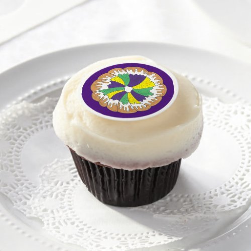 King Cake New Orleans NOLA Mardi Gras Carnival Edible Frosting Rounds