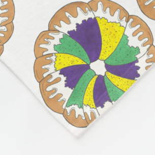 King Cake New Orleans NOLA Mardi Gras Carnival Fleece Blanket