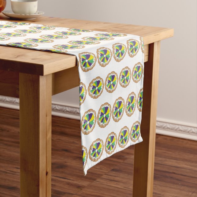 King Cake New Orleans NOLA Mardi Gras Carnival Medium Table Runner (In Situ)