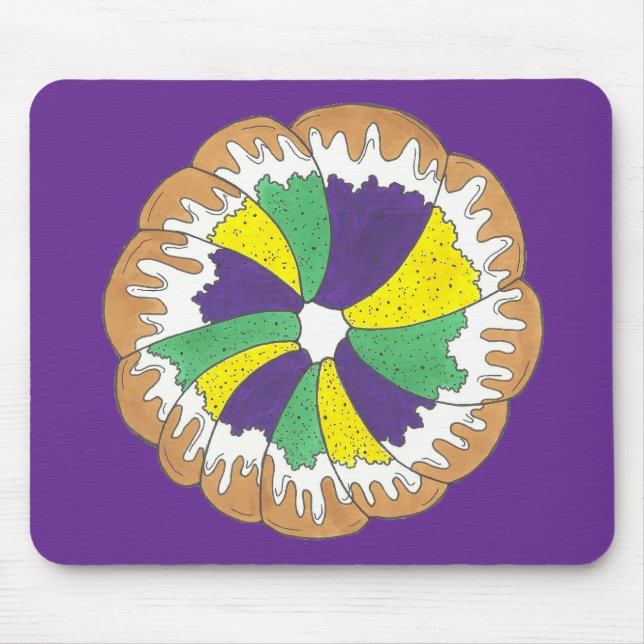 King Cake New Orleans NOLA Mardi Gras Carnival Mouse Pad (Front)