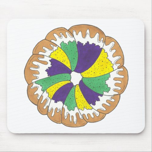 King Cake New Orleans NOLA Mardi Gras Carnival Mouse Pad