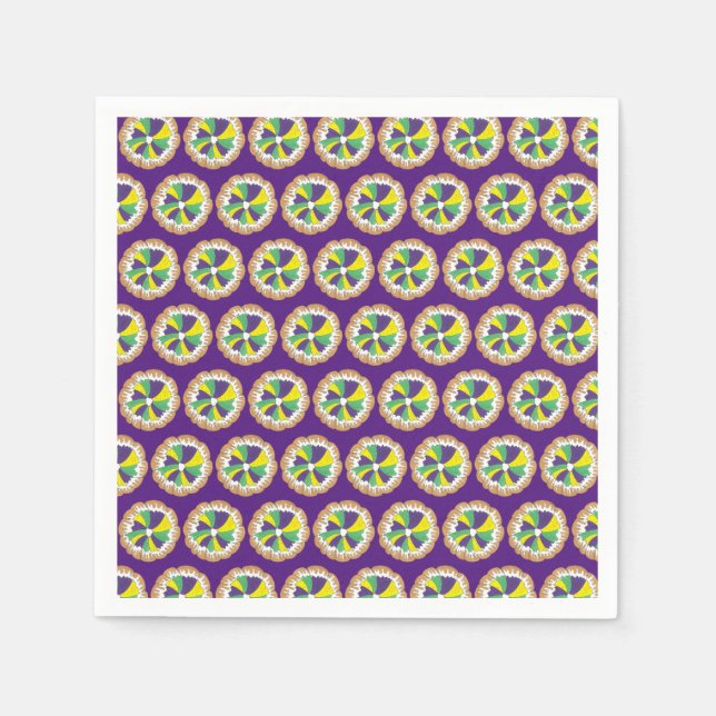 King Cake New Orleans NOLA Mardi Gras Carnival Napkins (Front)