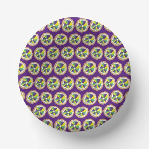 King Cake New Orleans NOLA Mardi Gras Carnival Paper Bowls