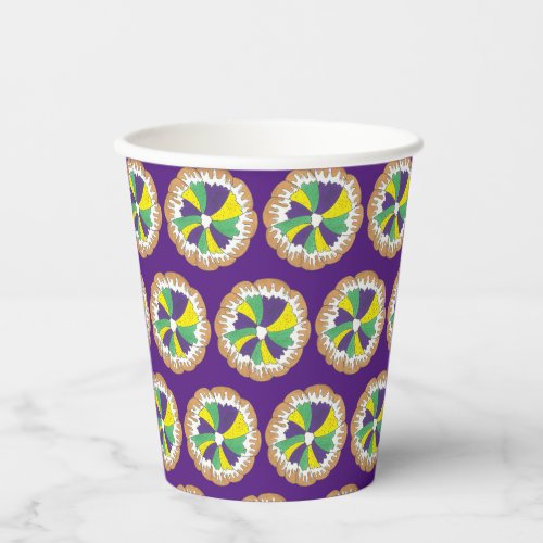 King Cake New Orleans NOLA Mardi Gras Carnival Paper Cups