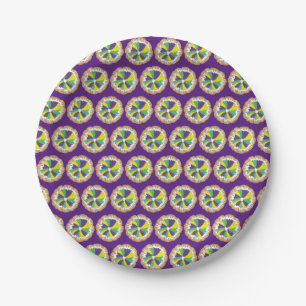 King Cake New Orleans NOLA Mardi Gras Carnival Paper Plates