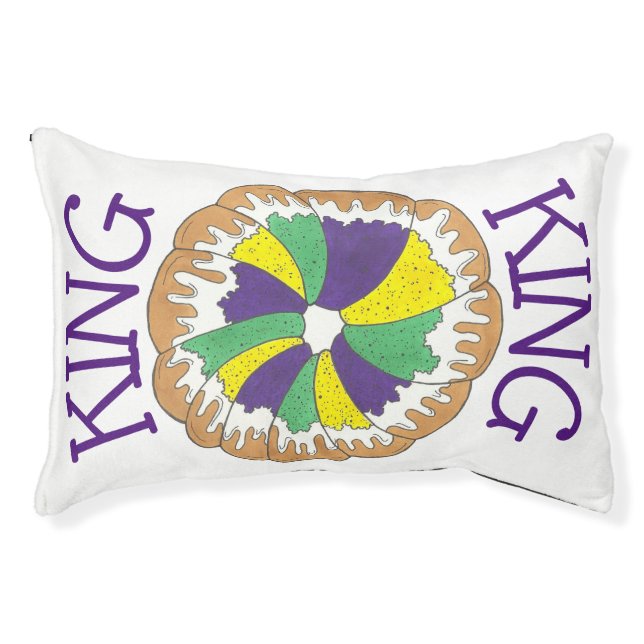 King Cake New Orleans NOLA Mardi Gras Carnival Pet Bed (Front)