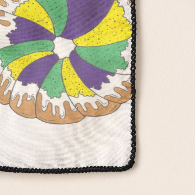 King Cake New Orleans NOLA Mardi Gras Carnival Scarf (Detail)