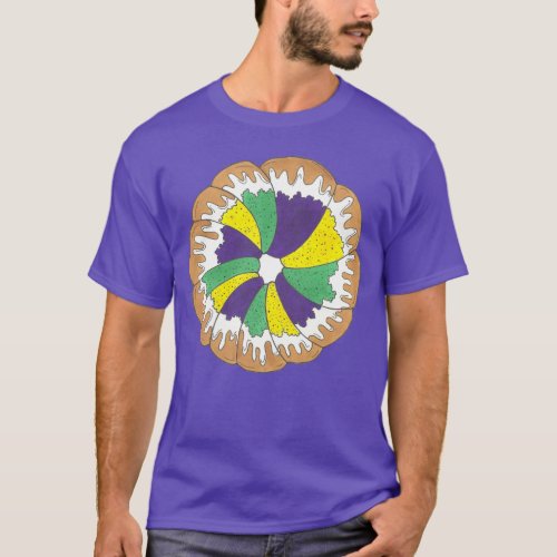 King Cake New Orleans NOLA Mardi Gras Carnival T_Shirt