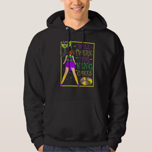 King Cakes Mardi Gras Party Beads Mask Hoodie