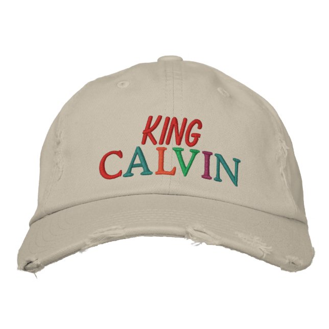 KING CALVIN Horse Racing by SRF Embroidered Baseball Cap (Front)