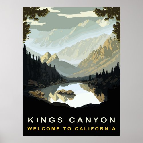 King Canyon California Vintage Travel  Poster