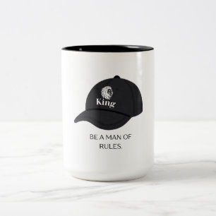 King Cap Silhouette Be A Man Of Rules Motivational Two-Tone Coffee Mug