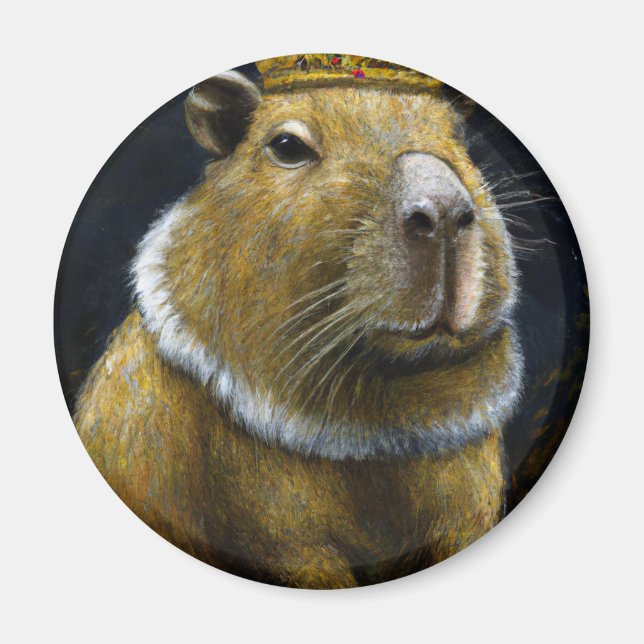 KING CAPYBARA - MAJESTY OF DOING NOTHING - FUNNY MAGNET (Front)