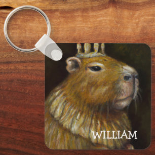 KING CAPYBARA - PERSONALIZED DOUBLE-FACED FUNNY KEYCHAIN