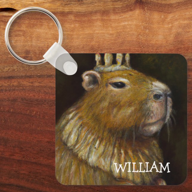 KING CAPYBARA - PERSONALIZED DOUBLE-FACED FUNNY KEYCHAIN (Front)