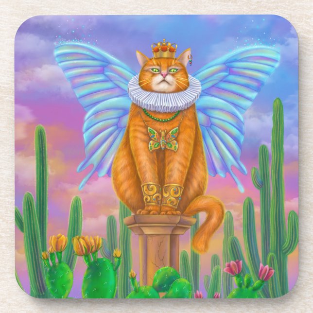 King cat   beverage coaster (Front)