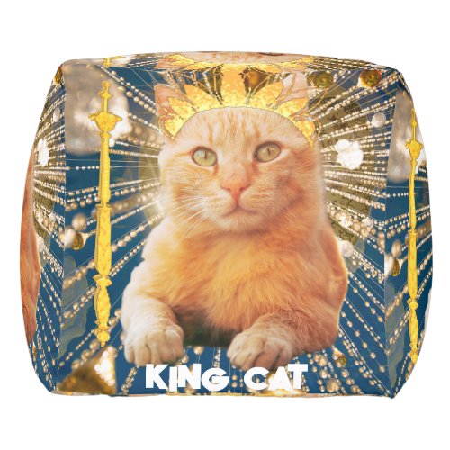  King Cat Funny Gold Scepter For Cat Lovers Pouf