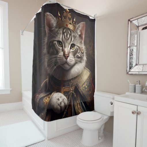 King Cat Shower Curtain | Zazzle