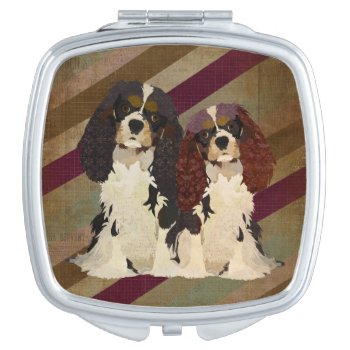 King Cavalier Spaniels Compact Mirror by Greyszoo at Zazzle