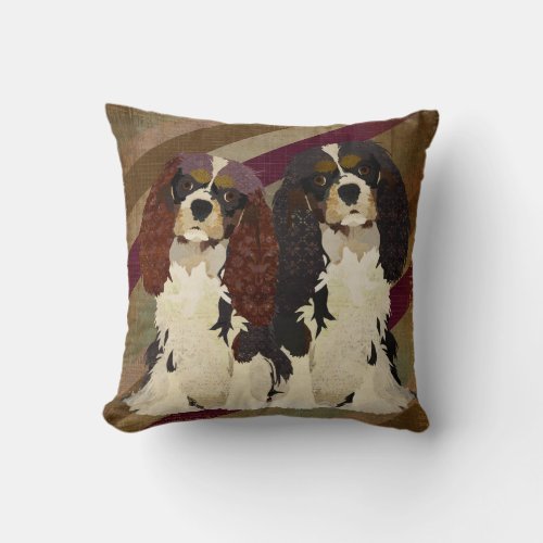 King Cavalier Spaniels Retro Pillow