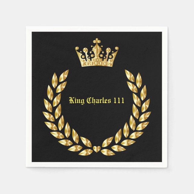 King Charles 111 Crown Royal Napkins (Front)
