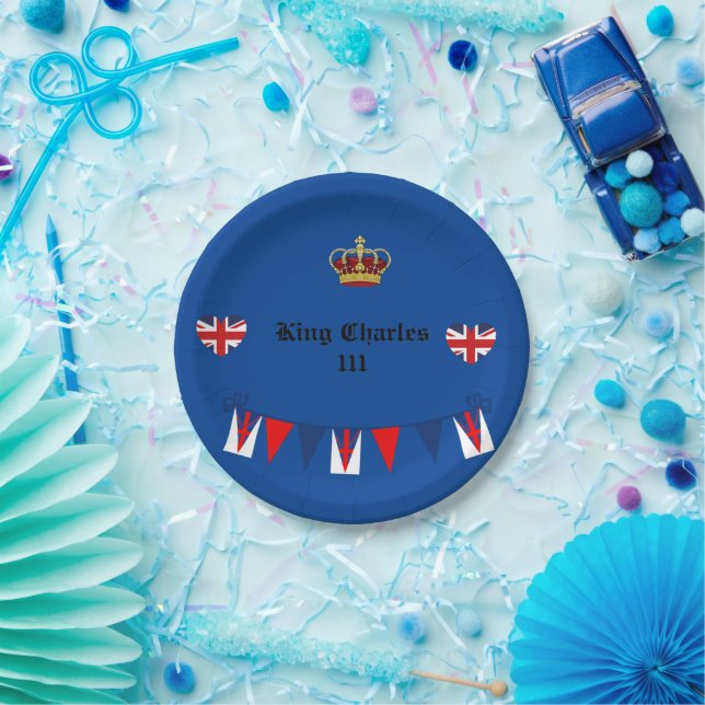 King Charles 111 Crown Royal Paper Plates (Party)