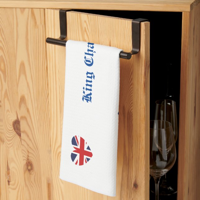 King Charles 111 Crown Royalty Kitchen Towel (Thirds Fold)