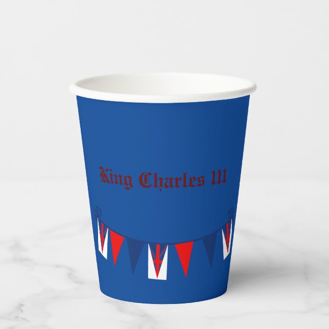 King Charles 111 Crown Royalty Paper Cups (Front)