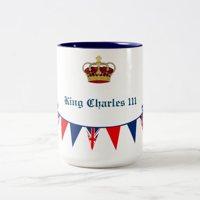 King Charles 111 Crown Two-Tone Coffee Mug (Center)