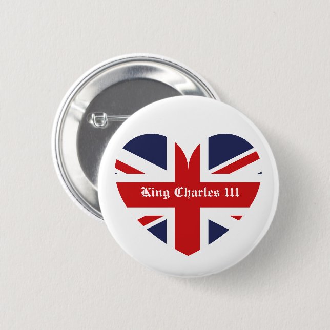 King Charles 111 England Flag Button (Front & Back)