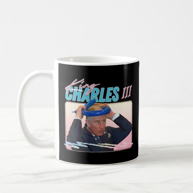 King Charles 3rd - Retro Esthetic Fan Design  Coffee Mug (Left)