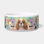 King Charles Cavalier Personalized Photo & Name Bowl<br><div class="desc">For stylish dogs, this dog bowl features a modern cartoon collage of dogs and a picture of your own King Charles Cavalier and the dog’s name. Personalize with your pet's name - change also the font and color or add your own photo. It needs to be a head shot photo...</div>