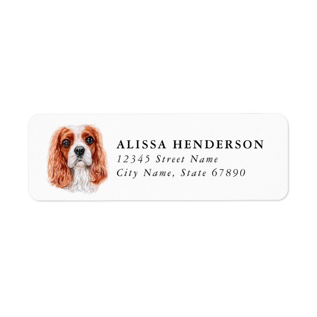 King Charles Cavalier Return Address Labels (Front)