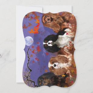 King Charles Cavalier Spaniel Autumn Note Card