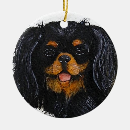 King Charles Cavalier Spaniel black and tan Ceramic Ornament | Zazzle