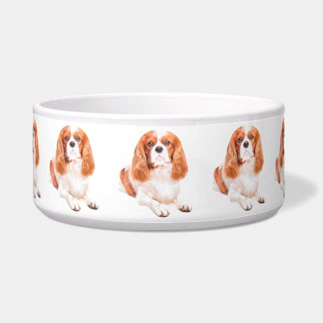 King Charles Cavalier Spaniel Dog Bowl (Front)