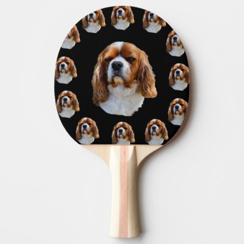 King Charles Cavalier Spaniel Dog Face Pattern Ping Pong Paddle