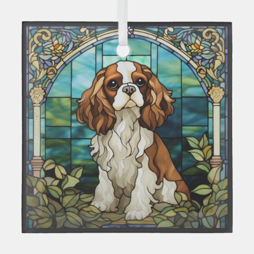King Charles Cavalier Spaniel Dog Glass Ornament 