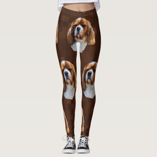 King Charles Cavalier Spaniel Pattern Leggings