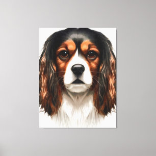 King Charles Cavalier Spaniel Pet Portrait Canvas Print