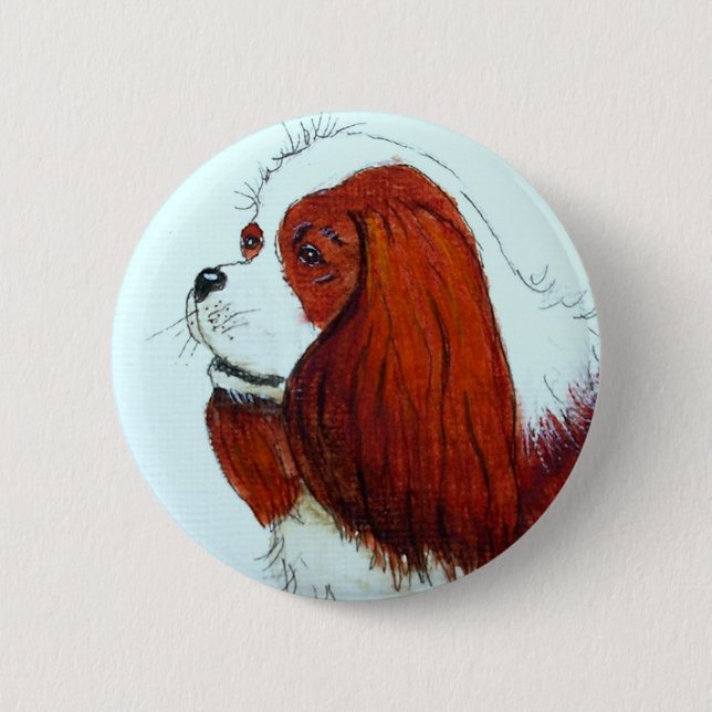 King Charles Cavalier Spaniel Pinback Button (Front)