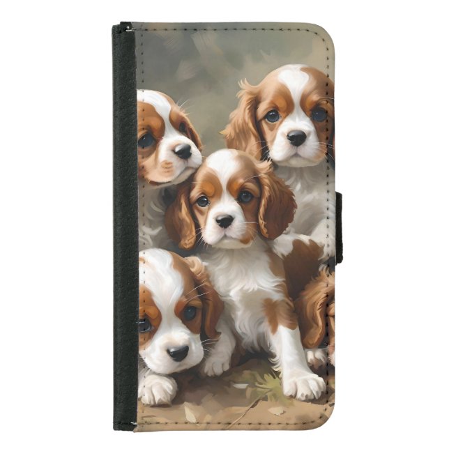 King Charles Cavalier Spaniel Puppies Are So Cute, Samsung Galaxy Wallet Case (Front)