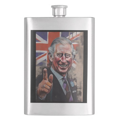 King Charles Coronation Union Jack_ Big Ben Flask